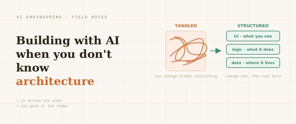 Cover image for Building With AI When You Don't Know Architecture: A Survival Guide